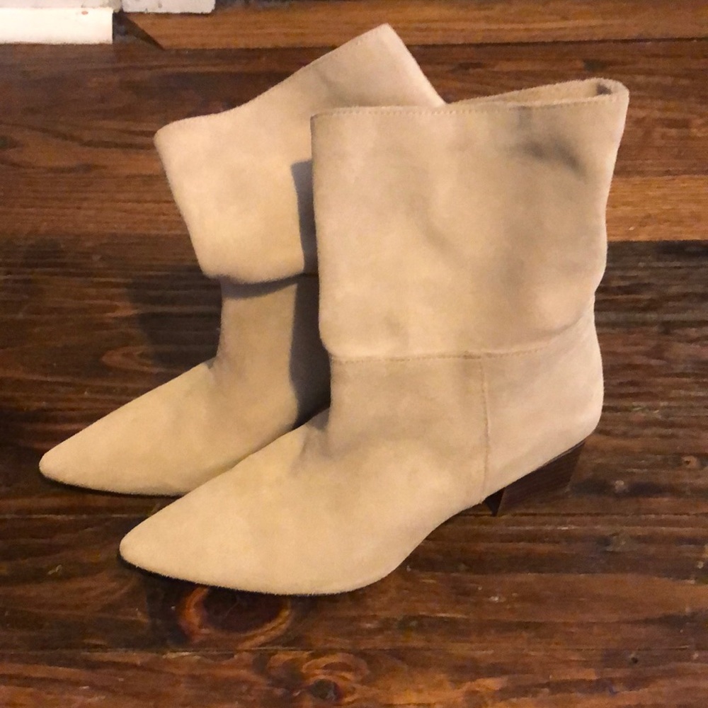 Zara Slouchy Suede Ankle Booties